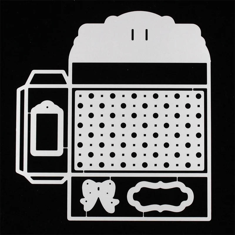 KLJUYP Hugs&Kisses Treat Box Metal Cutting Dies Stencils for DIY Scrapbooking Decorative Embossing DIY Paper Cards