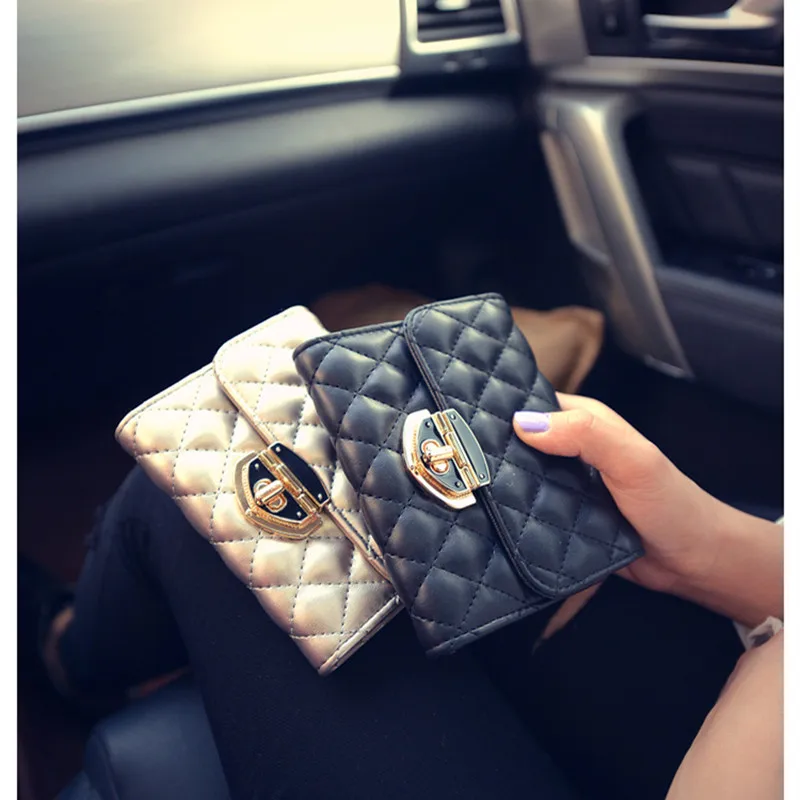 Famous Brand Spring Luxury Lock Short Women Wallet Vintage Multifunction Coin Pocket Purse Card Holder Female Clutch Wallets