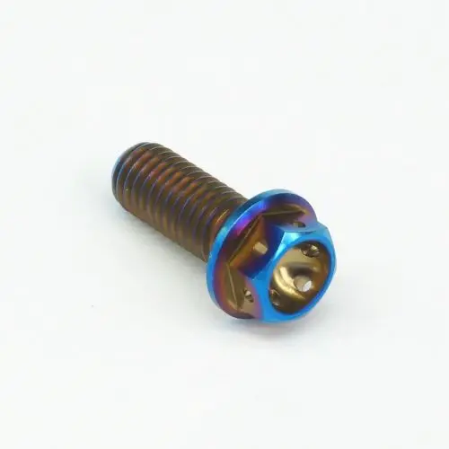 

LOT 4 M8x1.25x20mm Burn Blue GR5 Titanium Motorcycle Flange Screw Bolts Hex Concave Head Hollow