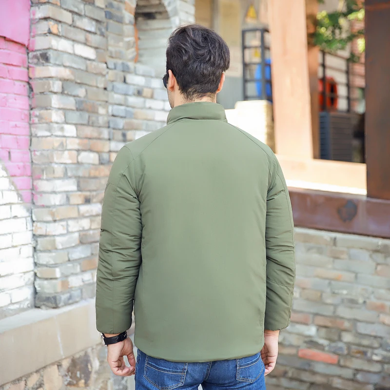 Men cold-proof cotton-padded jacket Military Parkas thin padded Coat Multi-purpose Pockets Zipper Design Tactical Trench Coat