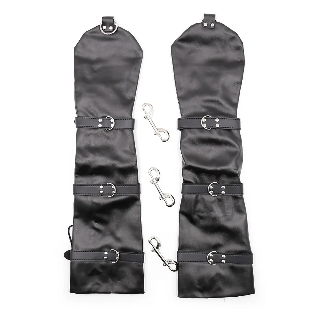 Thierry Women BDSM Arm Binders,Strict Leather Bondage Opera Gloves Harness Sleeves Lockable Restraints  for Fetish Sex Toys