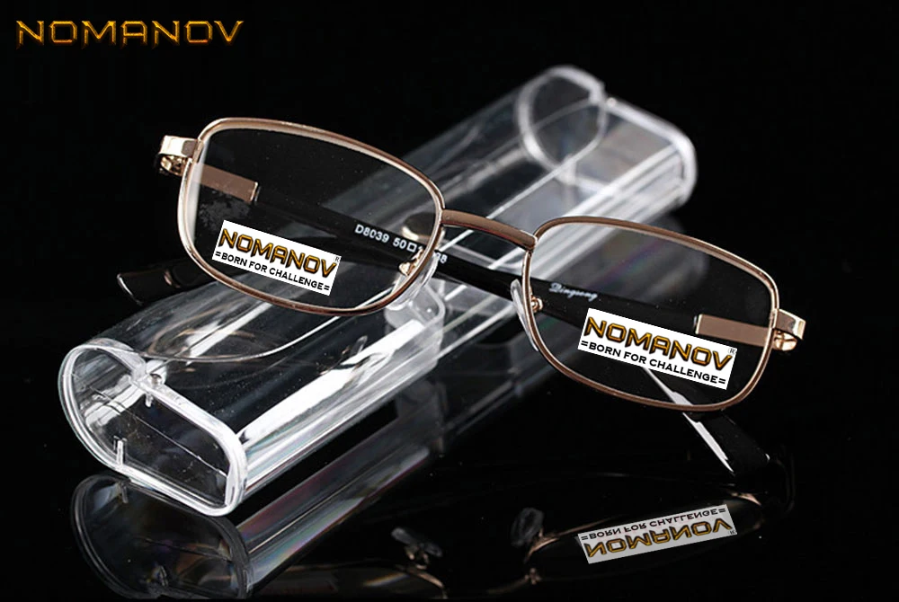 

Photochromic Reading Glasses Luxury Golden classic Full rim Non-slip leg Spectacles +1 to +4 Progressive Or Polarized Lens