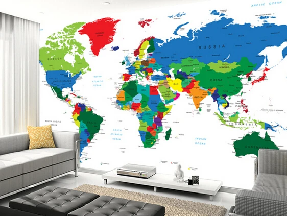 Custom papel de parede infantil, Kids Map Mural for sitting room sofa bedroom TV wall waterproof vinyl papel DE parede