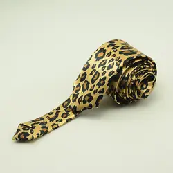 Corbata de poliéster con estampado de leopardo a rayas para hombre, corbatas delgadas de 5cm de ancho, 1 unidad