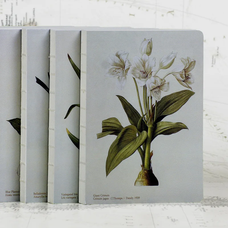 

220 Pages Classic Lily Iris Flower Series Notebook Paper Diary Sketch Book Office Stationery Student Gift