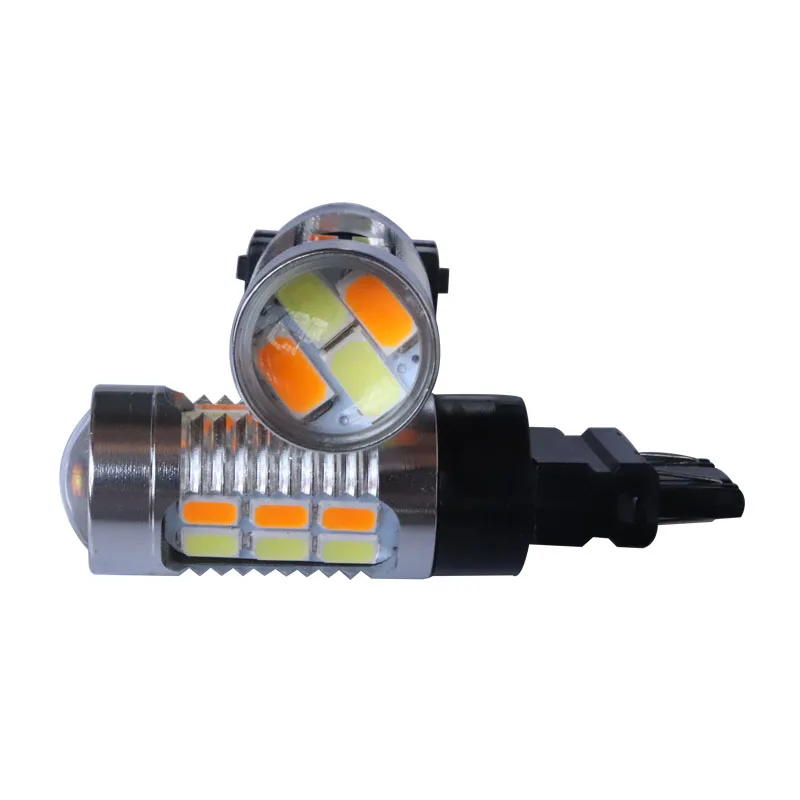 

2 шт. супер яркий цвет белый желтый дневные ходовые огни 1157 BAY15D T20 7443 3157 светодиодные лампы с переключателем передний указатель поворота