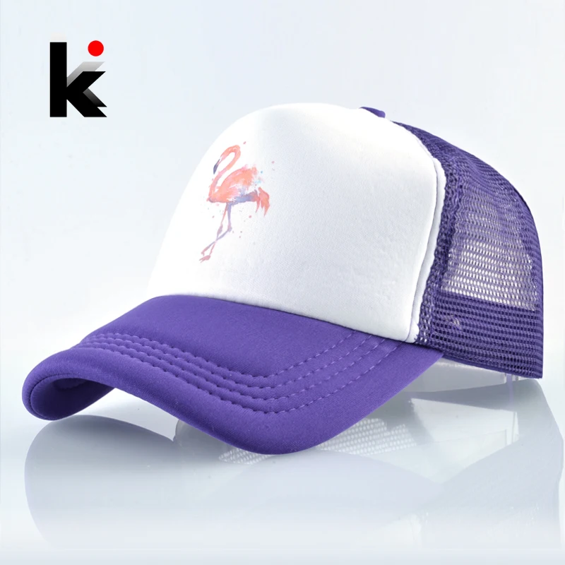 Summer Baseball Cap Women Breathable Mesh Snapback Hip Hop Hat Print Flamingo Trucker Bone Men Outdoor Casual Couple Caps