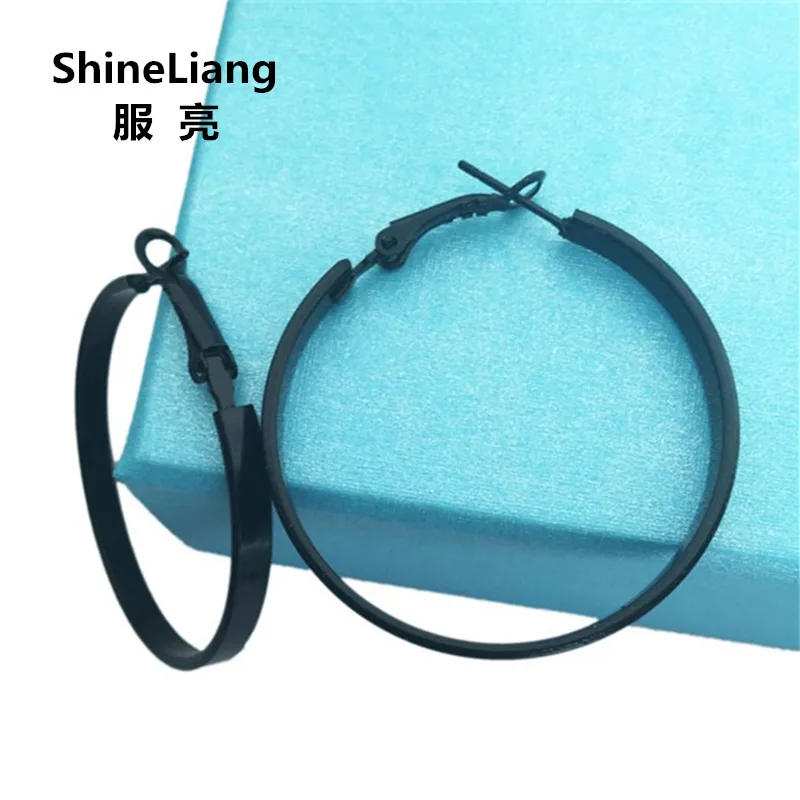 Hoop Earring for Women Star Wide Simple Big Circle Gold Black Silver Plating Wholesale Exaggeration Personality Temperament Girl