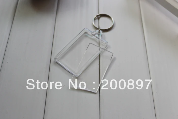 

Hot DIY rectangular blank keyring acrylic can insert own photo 2.7*4.5cm key accessories 100pcs/lot