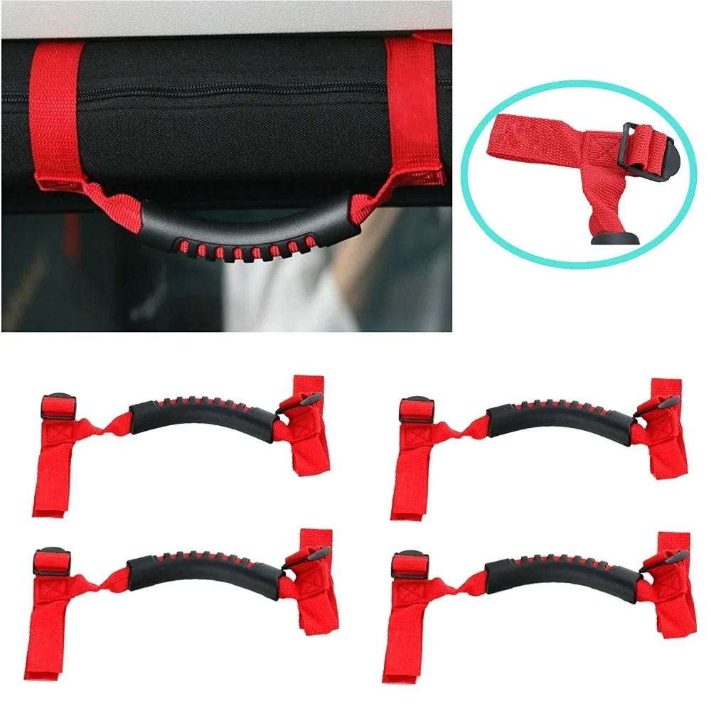 Marloo 4Pcs Grab Handles Roll Bar Grip Hand Holder for Jeep Wrangler YJ TJ JK JKU Rubicon Unlimited X 2/4 Door 1995 -2016