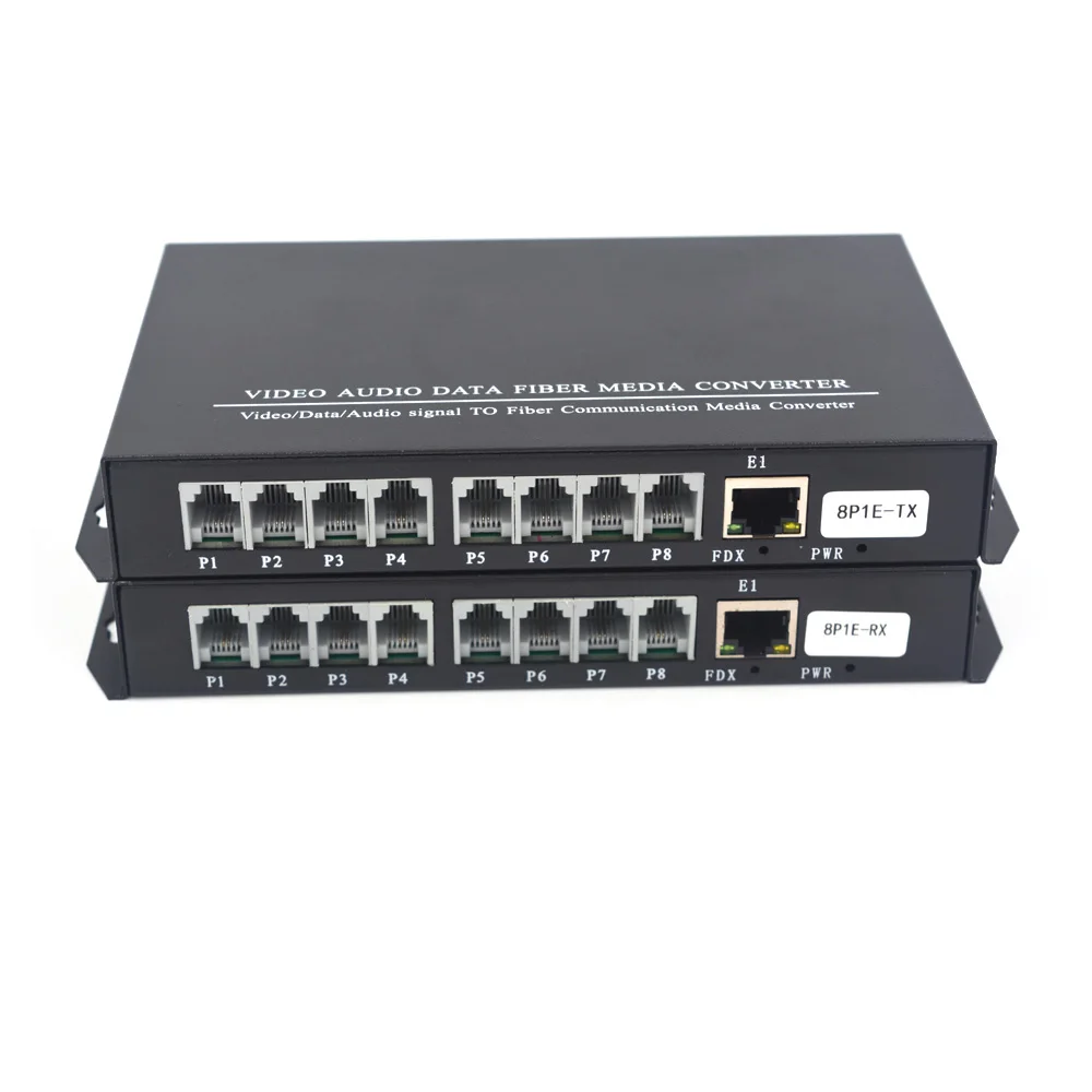 PREMIUM PCM Telephone Extenders - 8CH PCM Voice Telephone over Fiber Optic up 20Km 10/100M bps Ethernet SC Singlemode fiber