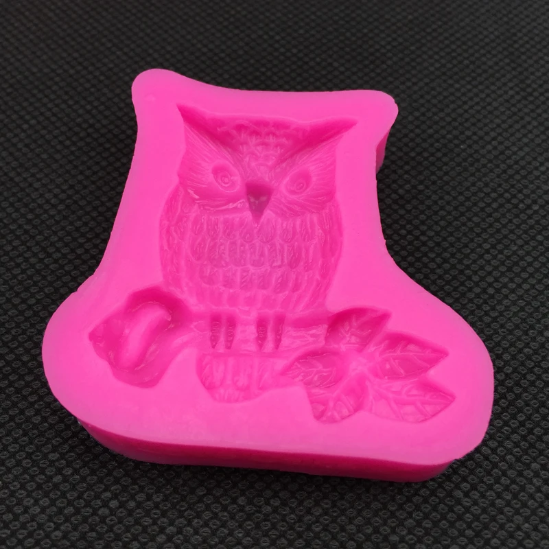 Large owl Shape fondant silicone mold for kitchen baking chocolate pastry candy Clay making cupcake lace decoration tools F-0100