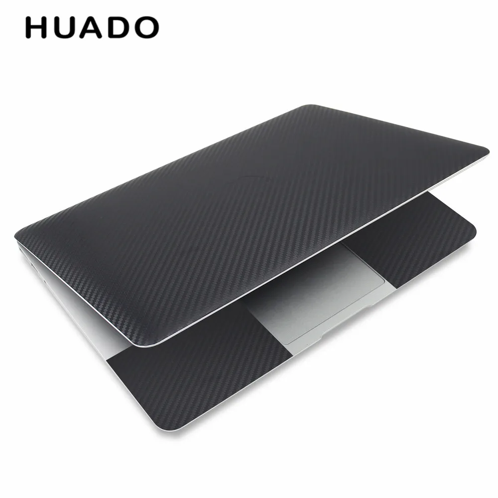 Pegatina de piel para ordenador portátil de fibra de carbono 3D negra, pegatinas de vinilo 15,6 para portátil de 17 "15" 14 "13", calcomanías para mac air 13,3/mi pro/asus/hp