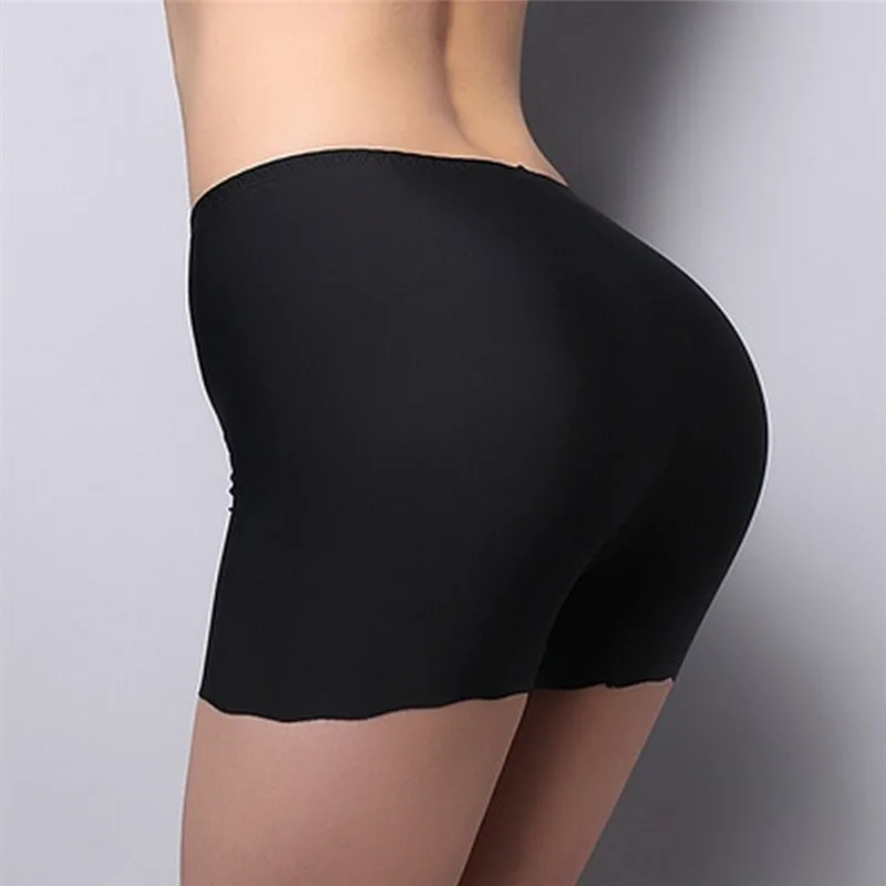 1pc  free size 3 Colors Summer Underwear shorts Sexy Silk Ice pants White/Black/Nude Women Safety Short Pants  Gifts for women