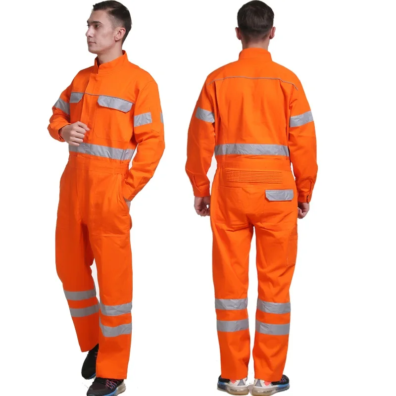 Work Coveralls Overalls Cotton Anti-static Rescue Emergency Reflective Dustproof Machine Repairman Electrician Workwear