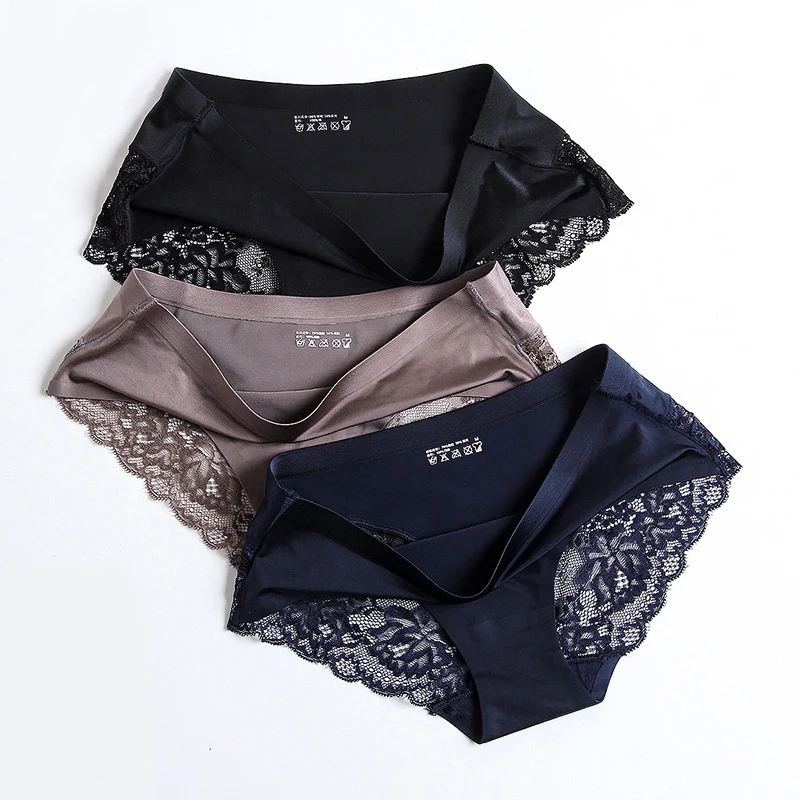 7Pcs 여성 바지 exy 팬티 2022 여성 Iace 란제리 단색 원활한 팬티 Mid-Rise briefs 여성면 속옷