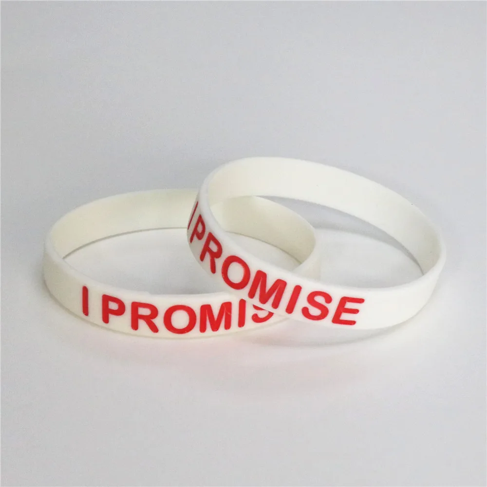 Fashion 1PC White I Promise Silicone Rubber Wristband Sports Basketball Bracelets&Bangles Women Men Jewelry Gift SH053W