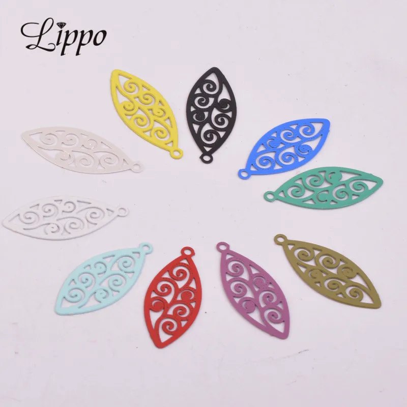 LIPPO Leaf Charms for Jewelry Making 8x20mm 100 Pieces AC7319