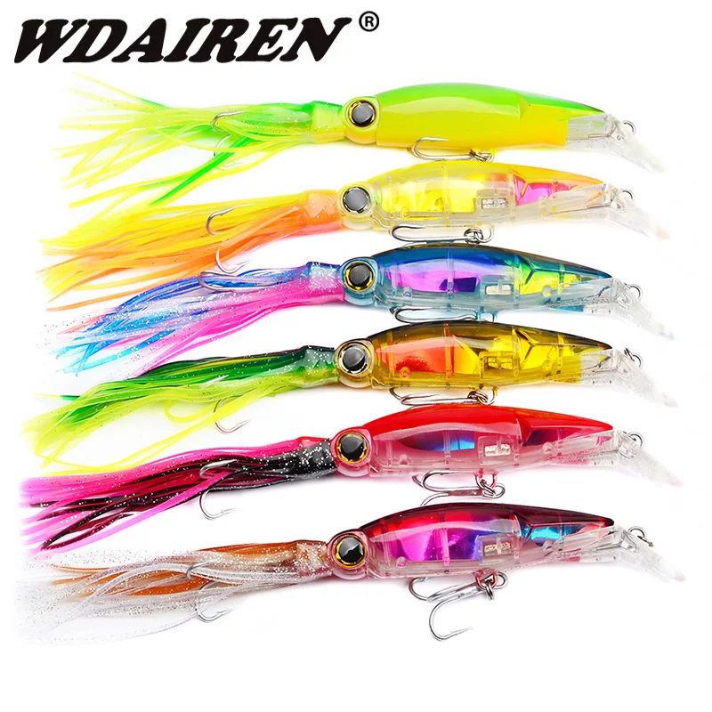 

6pcs/Lot big Sea Fishing Lures Set Mixed Color laser Deep water Bait Artificial Make Bass Crankbaits VMC Wobblers Fishing Tackle