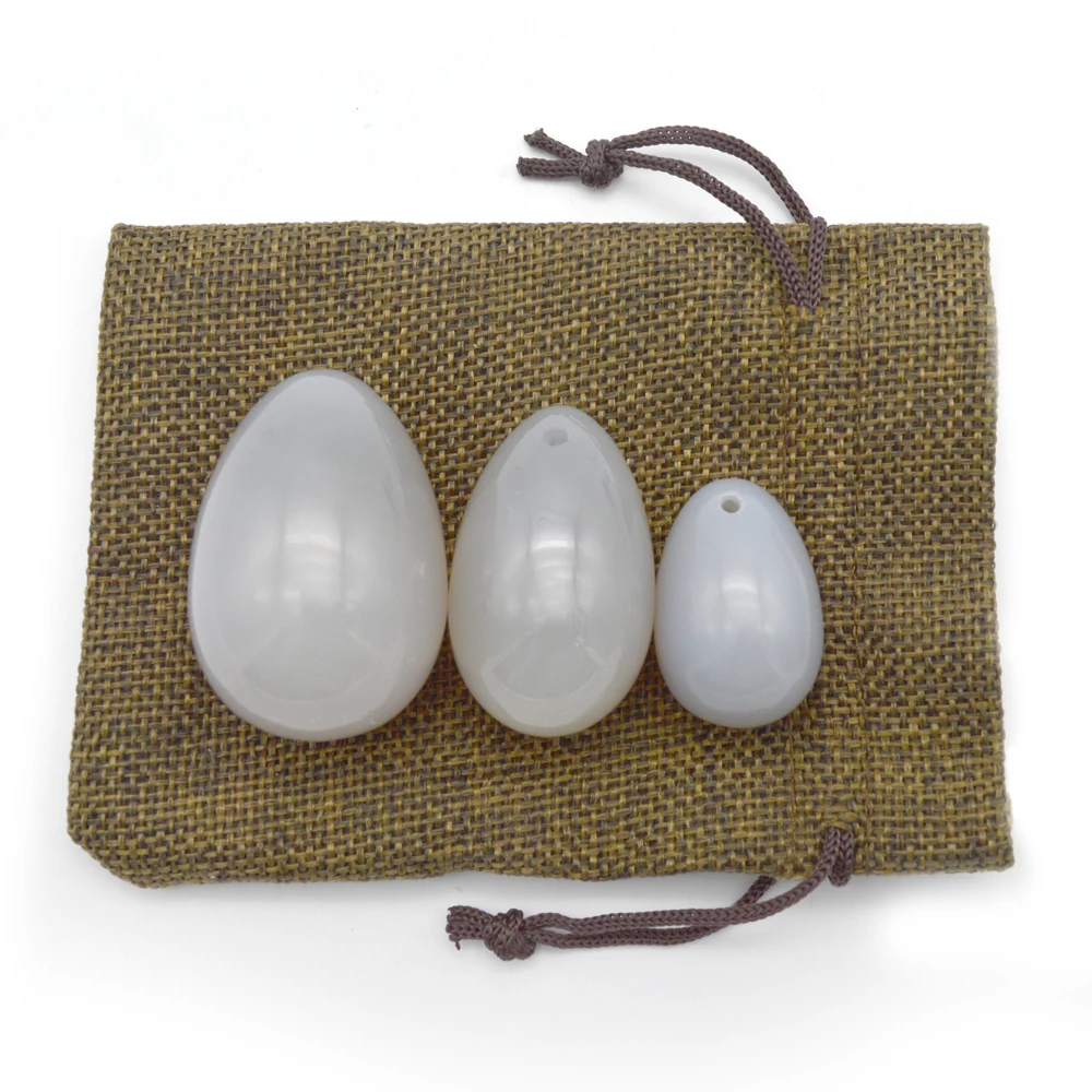 

3pcs/set Natural Jade Eggs Set Agate Yoni Eggs For Kegel Exercise Stone Pelvic Floor Muscle Massager