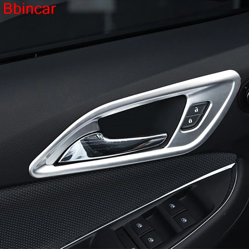 Bbincar Car Stainless Steel Matte Handle Cover Detector Trim Inner Door Handle Bowl Cup Frame 4PCS For Chevrolet Cruze 2017 2018