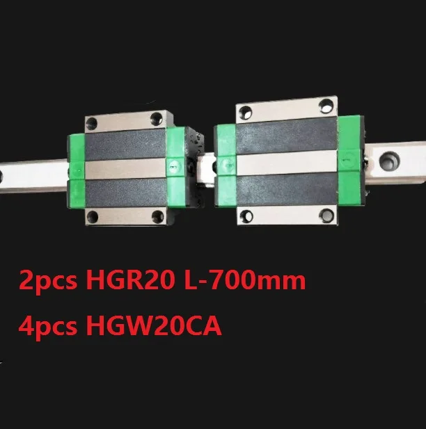 

2pcs China made HGR20 L-700mm linear guide / rail + 4pcs HGW20CA / HGW20 linear blocks carriage flange for CNC parts