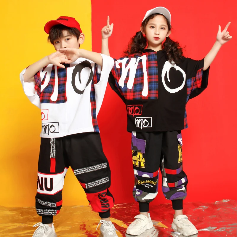 Girls Boys Outwear Tshirt Hoodie Jogger Pants T Shirt Hip Hop Clothing Jazz Dance Costumes Kids Concert Ballroom Dancing Clothes