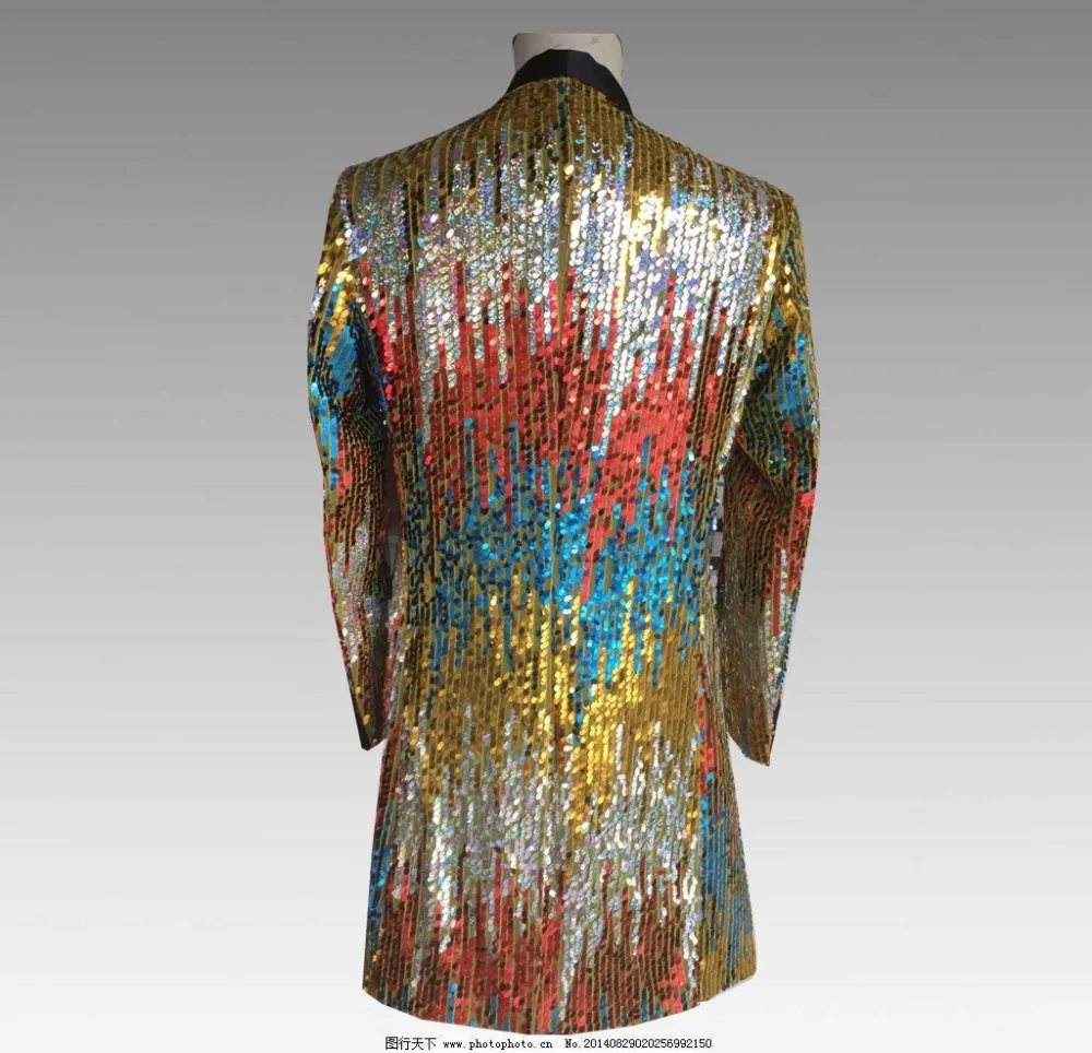 New Camouflage Men Suits Designs Long Blazer Stage Costumes For Singers Men Sequin Clothing Jacket Style Windbreaker Dance Coat