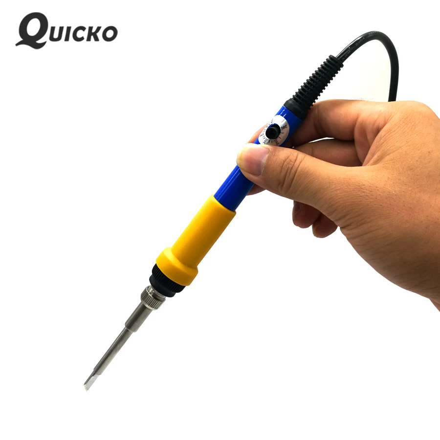 QUICKO T12 Mini elektryczna lutownica z regulacją temperatury DC24V stacja lutownicza stała temperatura narzędzie spawalnicze 72W