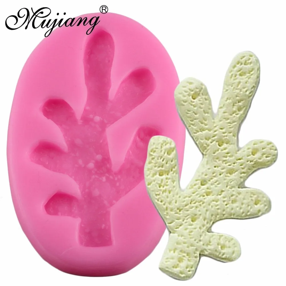 Mujiang Sea Design 3D Coral Finger Silicone Mold Cupcake Fondant Cake Decorating Tools Jelly Candy Chocolate Gumpaste Moulds