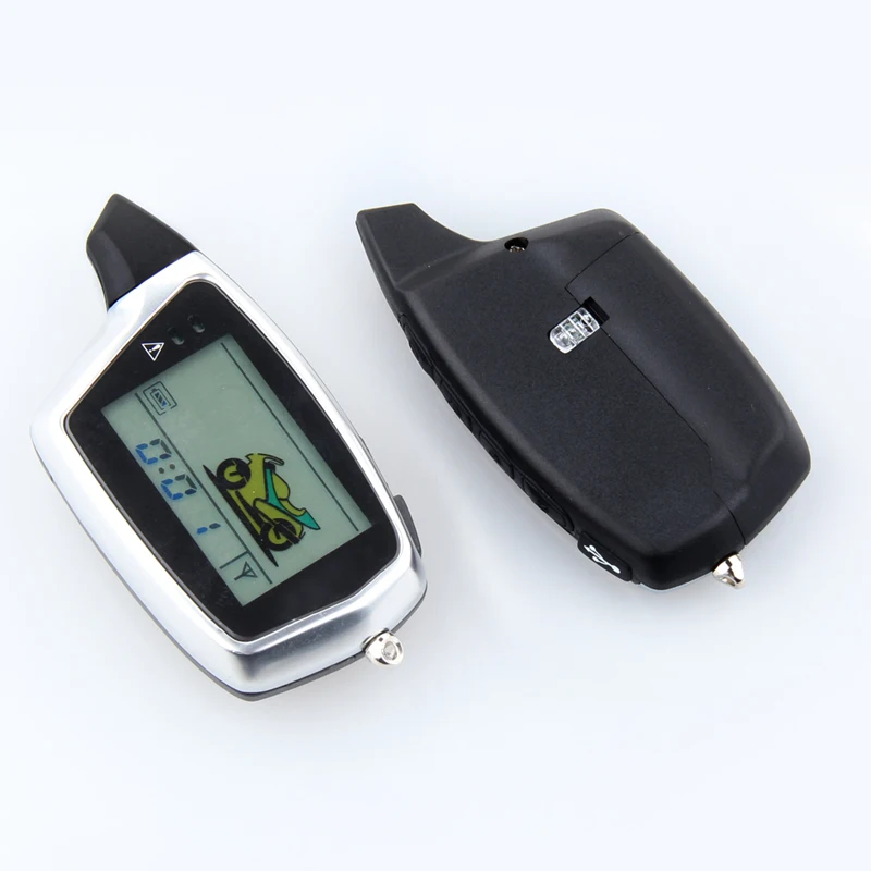 2 Way Motorcycle Burglar Alarm Special Anti-Theft Device Microwave Detecting Shock Sensor LCD Pager Rechargeable Transmitter
