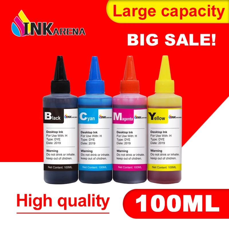 Encre à colorant pour imprimante EPSON, 100ML, 4 couleurs, BK C M Y, pour imprimante Epson Stylus TX106, TX109, TX117, TX119, C51, C91, CX4300