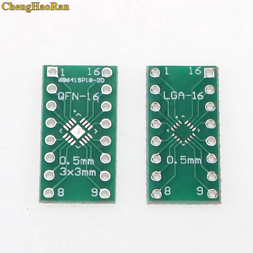 ChengHaoRan 5 Stück LGA16 QFN16 auf DIP16 0,5 mm Rastermaß IC-Adapter-Sockel Adapterplatte PCB-Testboard-Steckverbinder – Detail 1