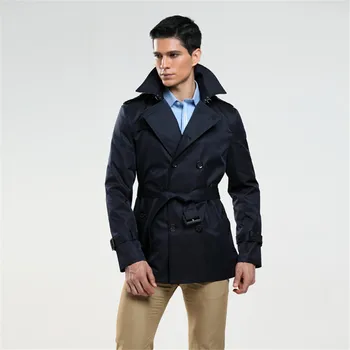 Men's Double-Breasted Slim-Fit Trench Coat 4 2024 Fashion Double Breasted Trench Male Design Slim Fit Business Casual Outerwear Plus Size Customized Coat Trench Cheap 4