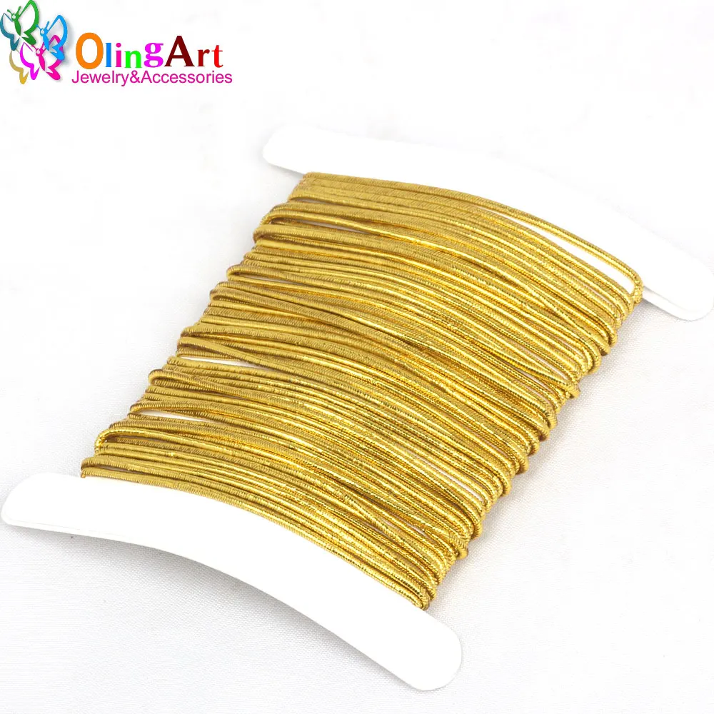 OlingArt 2M/6M 1.0mm/1.5mm/2.0mm Gold /Silver thread color Nylon elastic line Cord Ropes Line Wire DIY Jewelry Making Bracelet