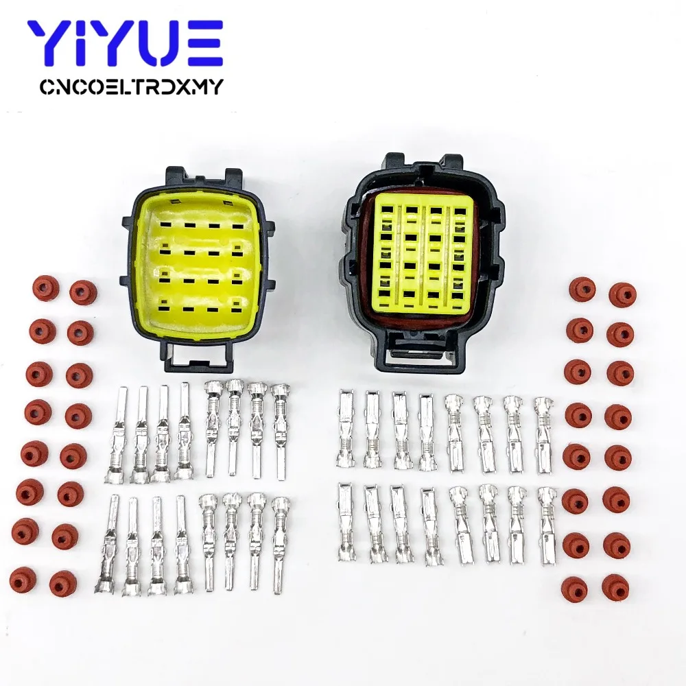 ชุดอุปกรณ์เชื่อมต่ออัตโนมัติสำหรับ Denso/Amp 16 WAY/Pin สำหรับ Denso 368047-1/368049-1 368050-1ตัวเชื่อมต่อรถยนต์ตัวเมียและตัวผู้