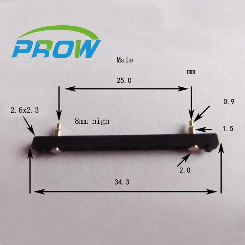 [PR] PG2.0-2P-25PH-8H Large spacing 2pin 2P connector pogo pin gold plated contact spring needle needle Male