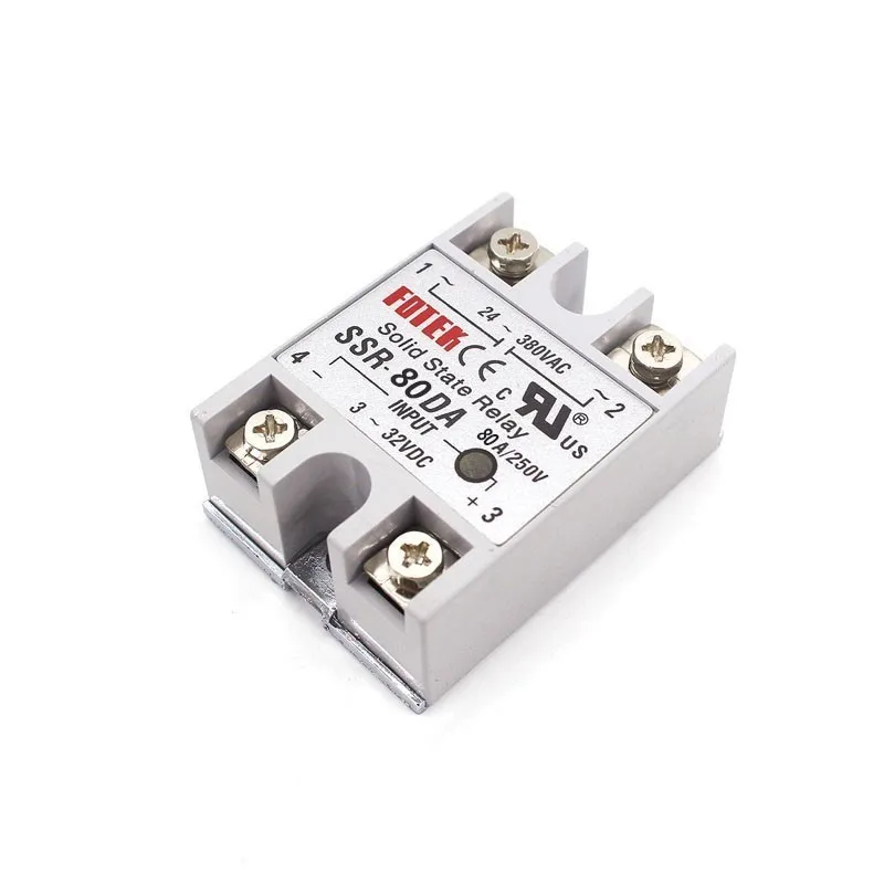 Solid State Relay 12v 24v SSR-60DA SSR-80DA SSR-100DA 60A 80A 100A 3-32V DC TO 24-380V AC SSR 60DA 80DA 100DA Rele Power Supply