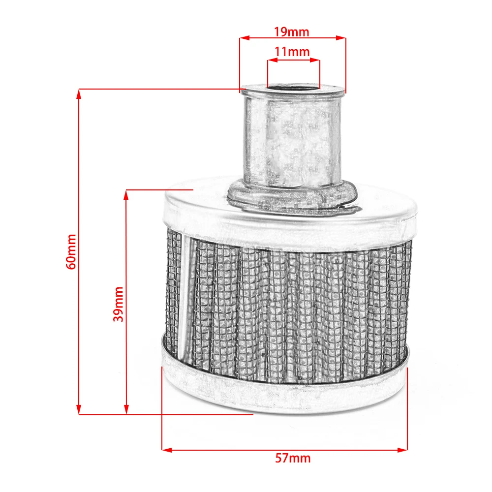 CNSPEED Universal Air Filter Intake 12mm Auto Car Cold Mini Air Filter Cleaner Valve Cover Reusable Crankcase Vent Breather Cone