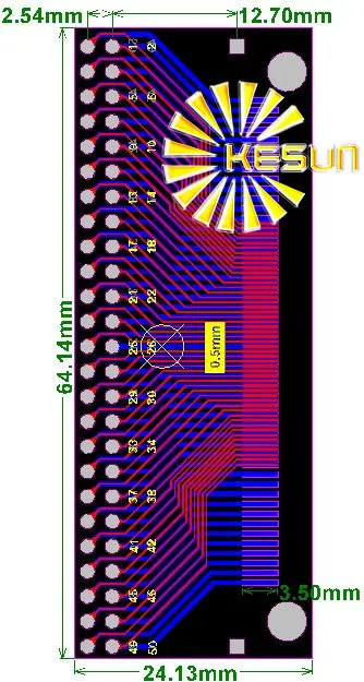 100PCS FPC FFC  turn DIP 50P  0.5/1.0MM Pitch IC adapter Socket / Adapter plate  PCB for TFT LCD