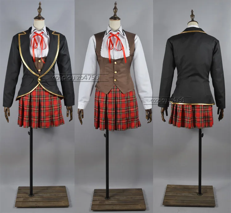 

Anime! Weiss blake yang School Uniform Cosplay Costume For Female coat+shirt+skirt 11