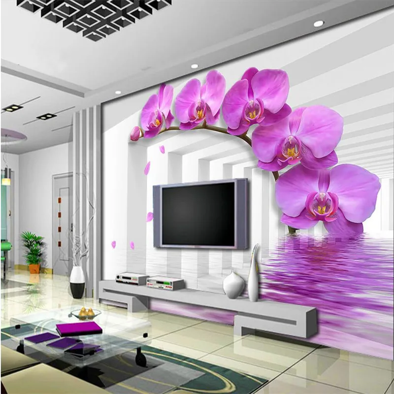 beibehang Painting Home Decor White channel magnolia Hotel Background Modern Mural for Living Room Murales De Pared 3d Wallpaper