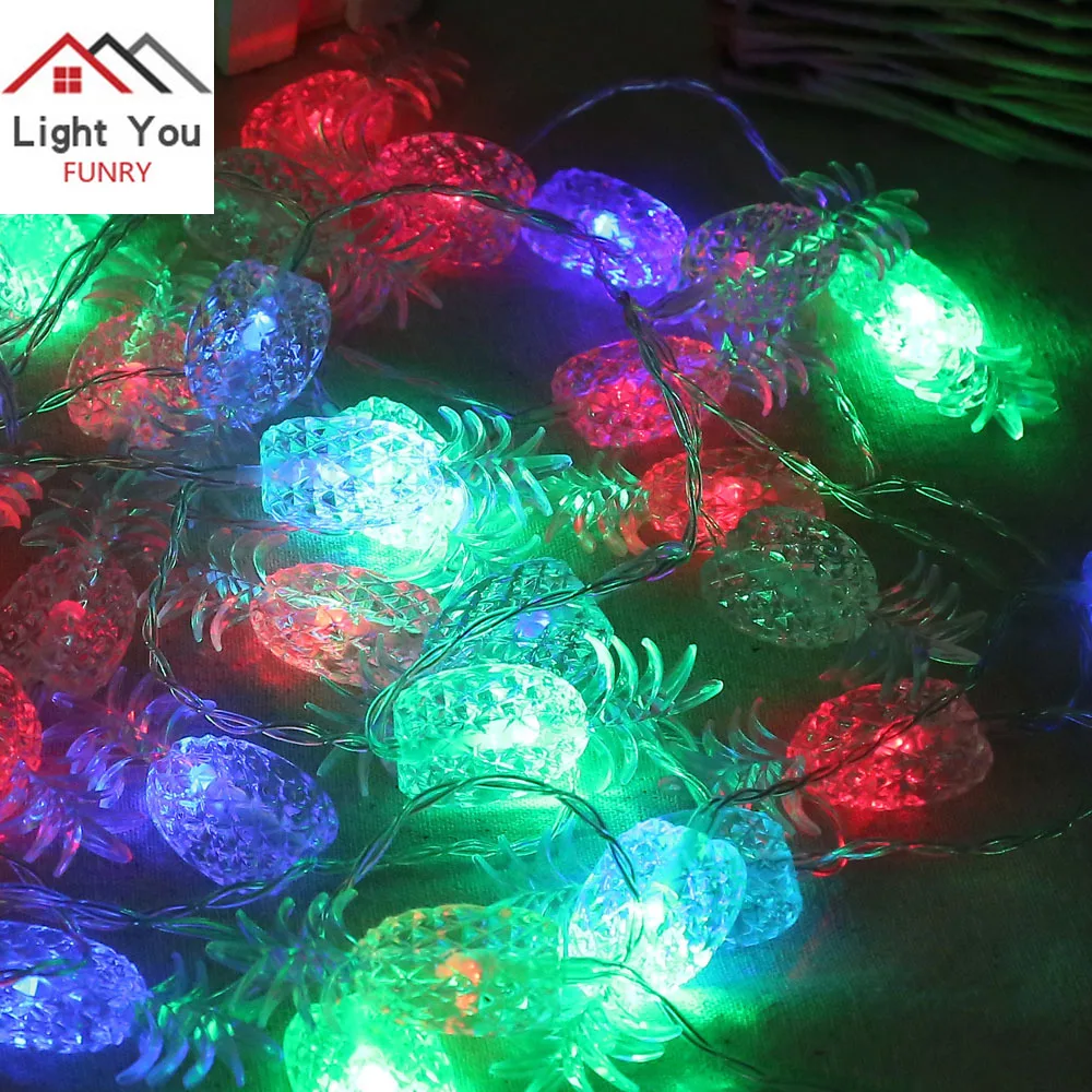 

2.2 m 20 LED transparent pineapple shape Christmas decoration string lights Halloween holiday tree decoration lights string