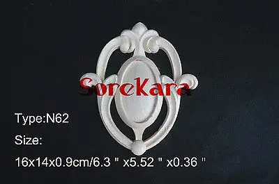 N62 -16x14x0.9cm Wood Carved Onlay Applique Carpenter Frame Decal Wood Working Carpenter Flower