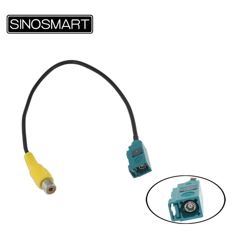 Sinosmart High Quality SMA-Z / SMA E to RCA Camera Cable Video Converter Connector for Mercedes Benz Factory Original Head Unit