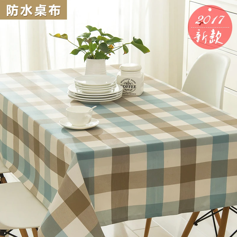 Coffee table waterproof tablecloth lattice tablecloth cotton linen desk table cloth rectangular modern minimalist art