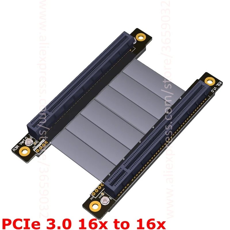 PCI-E x16 to pcie x16 128G/bps Elbow female to female Graphic riser card pci e pci express 16x Extension Ribbon Gen3.0 cable 5cm