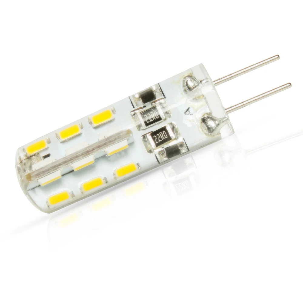 10ชิ้น/ล็อต G4 DC12V AC220V 2W หลอดไฟ LED 24ดวง SMD 3014โคมไฟข้าวโพด Led สำหรับโคมไฟคริสตัล LED spotlight หลอดไฟสีขาวเย็น