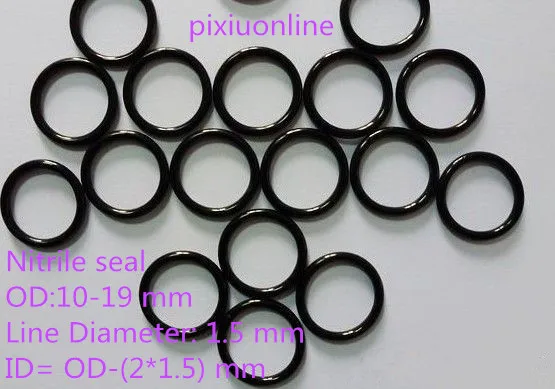 

100PCS YT942 Nitrile O-Rings Rubber Gasket/Backup Ring/Joint Ring Nitrile seal OD(10-19 mm)* Line Diameter 1.5 mm NBR