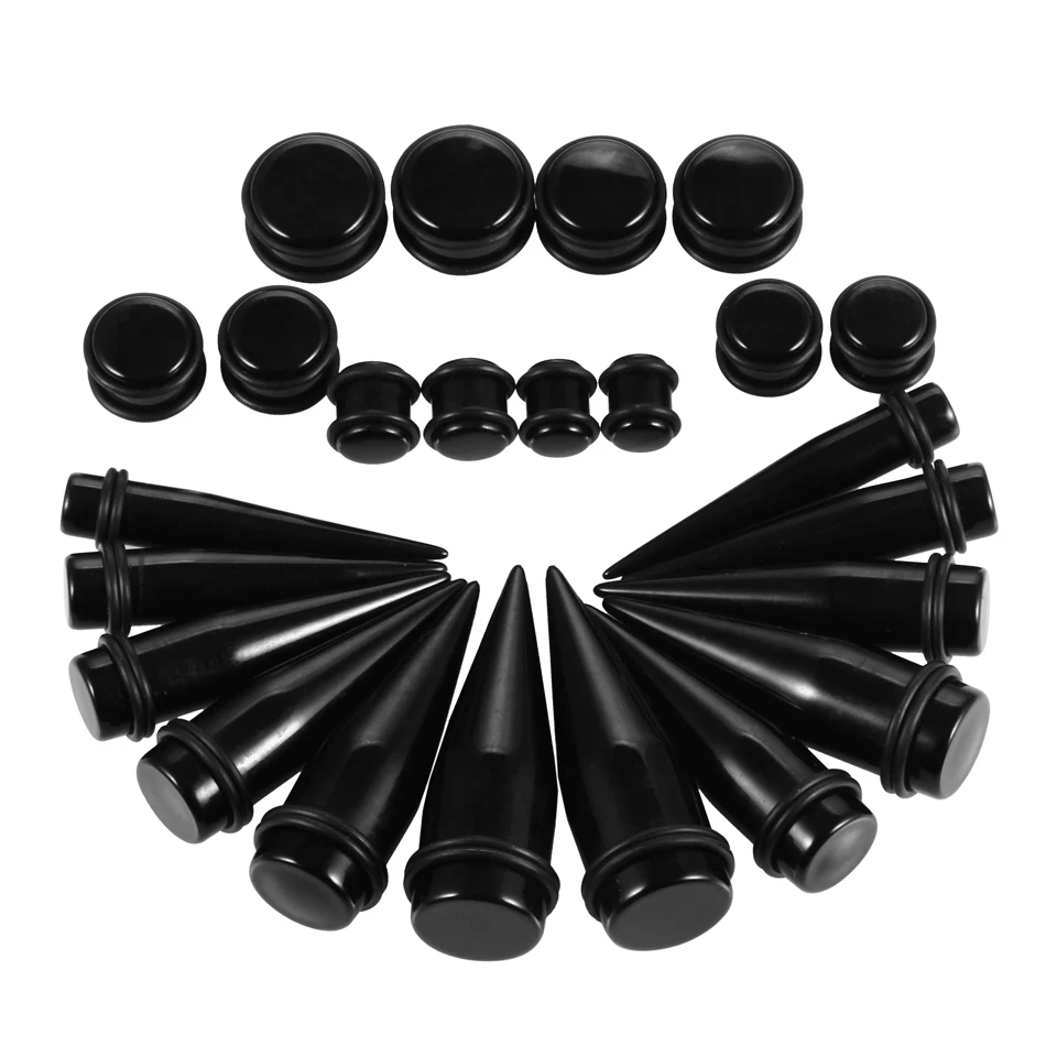 24pcs/lot Large Size Ear Gauge Kit Acrylic Taper and Plug Tunnel Kit Ear Expander Stretching Piercing Set Body Jewelry 10mm-20mm